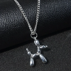Hip Hop Balloon Dog Pendant Necklace High Polish Alloy Sweater Chain For Men Women Fashion Street Style Jewelry Accessory
