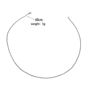 Rainbow plated stainless steel twist chain 60cm length showing lobster clasp details