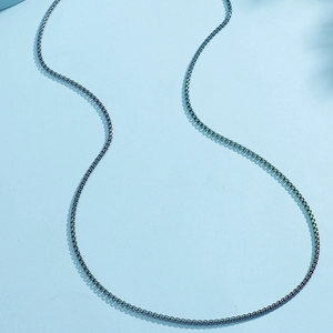 8mm rainbow titanium steel box chain necklace with iridescent metallic chameleon finish