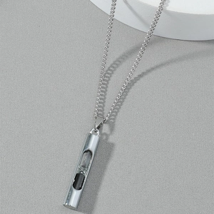Collier Pendentif Sablier Minimaliste Chaîne en Acier Titane Alliage Bijoux pour Hommes Femmes Accessoires de Mode Créatifs