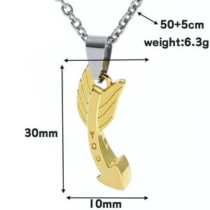 Dimensions du pendentif flèche hauteur 30mm et largeur 10mm avec poids de 6,3g