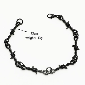 Detail of 22cm matte black punk thorn chain with lobster clasp for necklaces or bracelets
