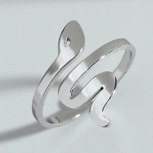 Anello Aperto a Serpente in Acciaio Inossidabile Minimalista per Uomo Donna Anello Statement Lucido Regolabile a Forma di Animale Gioielli di Moda Regalo