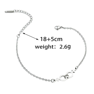 Silver stainless steel bracelet with double female symbols and adjustable lobster clasp