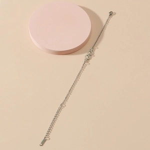 Sleek stainless steel double Venus symbol bracelet for women with minimalist link chain