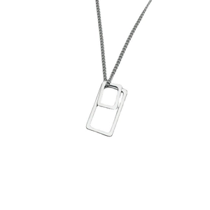Minimalist geometric square pendant necklace made of high-quality stainless steel