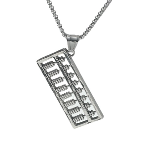 Collier avec pendentif boulier en argent et perles mobiles sur une chaîne box