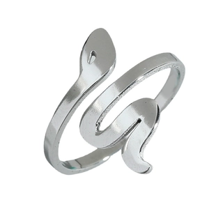 Anello a serpente minimalista in acciaio inossidabile lucido, aperto per uomo e donna