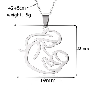 Dettaglio collana madre e figlio con ciondolo 22x19mm e catena regolabile 42+5cm
