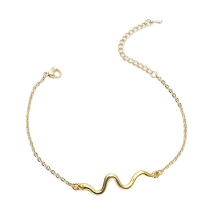 Elegantes goldenes Armband mit Schlangenanhänger und verstellbarer minimalistischer Kette