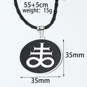 Tabella taglie dettagliata per collana Croce di Leviatano con ciondolo da 35mm e peso