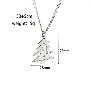 Spécifications détaillées de taille pour le pendentif sapin de Noël en argent avec mesures