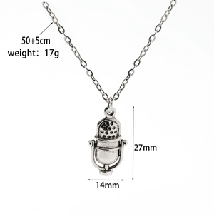 Détails du collier pendentif micro avec chaîne de 50+5cm et poids de 17g affichés