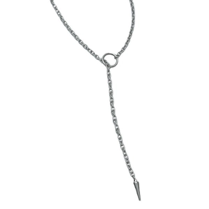 Minimalistische silberne Y-Halskette mit spitzem Anhänger für Damen und Herren