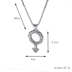 Silver geometric pendant necklace dimensions 4.5x3cm with 60cm stainless steel chain