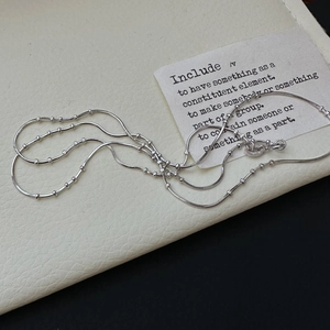 Elegant S925 sterling silver snake bone chain necklace with small beads for women