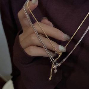 Minimalist S925 sterling silver chain necklaces in gold, silver, and rose gold finishes