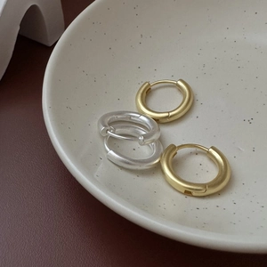 925 Sterling Silver Matte Brushed Geometric Hoop Earrings Minimalist INS Style Gold Silver Earring For Women Fashion Jewelry