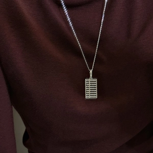 Collier avec pendentif boulier en argent sterling S925 au design rétro chinois chic
