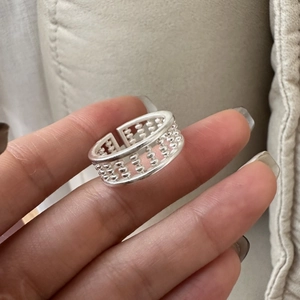Anello abaco in argento sterling S925 stile vintage con fascia aperta regolabile