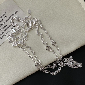 Collier Pendentif Nez de Cochon en Argent Sterling S925 pour Femme Chaîne de Pull Longue Vintage Bijoux Minimalistes Cadeau