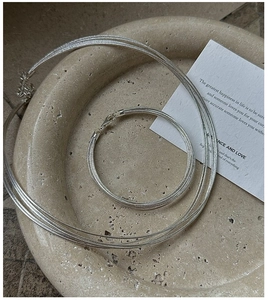 Detail view of multi-strand S925 sterling silver collar and bracelet on stone plate
