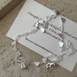 S925 Sterling Silver Heart Pendant Necklace Vintage Simple Ins Style Clavicle Chain For Women Fashion Jewelry Gift