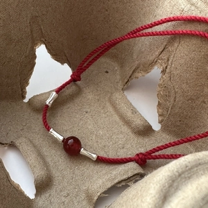 S925 Sterling Silver Bamboo Agate Red Rope Bracelet Minimalist New Chinese Style Jewelry