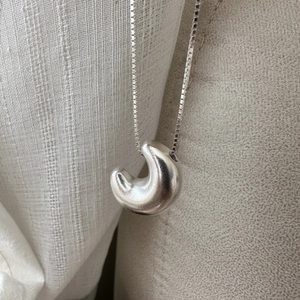S925 Sterling Silver Hollow Moon Pendant Necklace For Women Retro Minimalist Box Chain Sweater Necklace Jewelry Gift