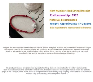Macro detail of S925 sterling silver tortoise charm on red adjustable rope bracelet
