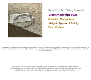 Detail of S925 sterling silver double-layer bracelet with 16+3cm extension chain design