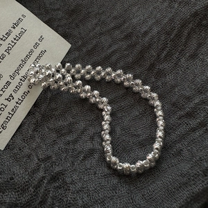 Bracelet Élastique en Argent Sterling 925 Design de Niche Perles Coupe Diamant CNC Bijoux Minimalistes Brillants pour Femme Cadeau