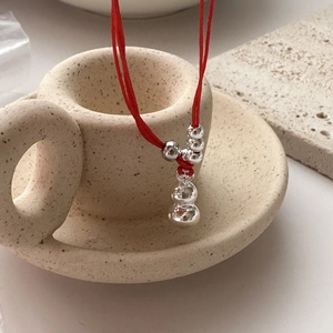 925 Sterling Silver Gourd Red Rope Bracelet Minimalist Chinese Style Lucky Beads Adjustable Charm Bracelet For Women Jewelry
