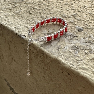 S925 Sterling Silver Red Rope Braided Ring For Women Minimalist Adjustable Lucky Red String Finger Ring New Year Fashion Jewelry