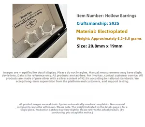 Detailed specs of leaf-shaped S925 silver pearl earrings with size and weight info