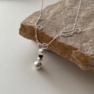 Collier à perles en argent sterling S925 avec pendentif vertical sur pierre naturelle