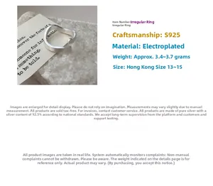 Detailed close-up of S925 sterling silver ring with minimalist brushed matte texture finish
