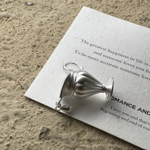 925 Sterling Silver Minimalist Pitcher Pendant Necklace For Women Vintage Matte Watering Can Design Personalized Jewelry