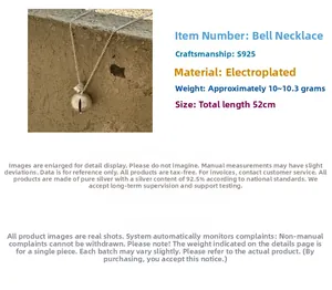 Detail view showing a 52cm S925 sterling silver ball pendant necklace with textured finish