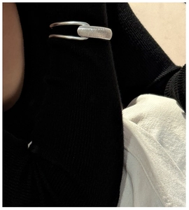 Detailed close-up of S925 sterling silver cuff bracelet with brushed matte texture finish