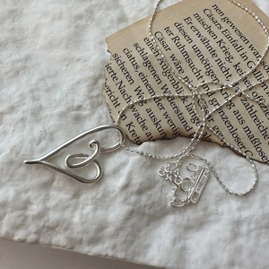 S925 Sterling Silver Heart Pendant Necklace Knot Design Minimalist Retro Hollow Clavicle Chain For Women Jewelry Gift
