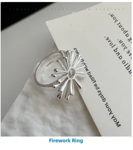 Close-up of S925 sterling silver fireworks ring showing the internal hallmark stamp
