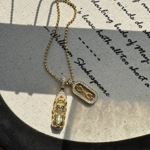 S925 Sterling Silver New Chinese Style Vajra Pixiu Pendant Necklace Vintage National Tide Double Pendants Rhinestone Inlaid Bead Chain Jewelry For Women