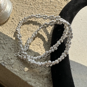 925 Sterlingsilber Perlen Halskette Minimalistisch Diamantschliff Funkelnde Perlen Choker Kette Für Damen Moderner Schmuck