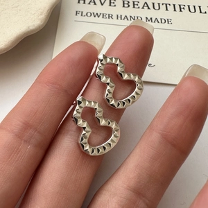 925 Sterling Silver Geometric Faceted Gourd Stud Earrings For Women Hollow Hulu Earrings New Chinese Chic Vintage Jewelry