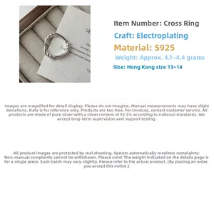 Detailed specs for S925 sterling silver knot ring featuring plated finish and 13-14 HK size