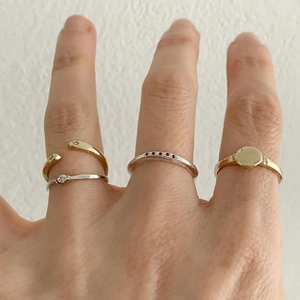 Minimalist S925 sterling silver rings set with vintage thin bands and gemstone details