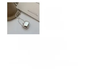 Macro view of S925 sterling silver flask pendant with technical dimensions and specs