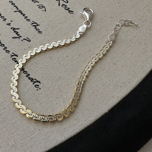 925 Sterling Silver Italian Imported Sparkle Gourd Chain Bracelet For Women Gold Silver Two Tone Minimalist Fashion Jewelry