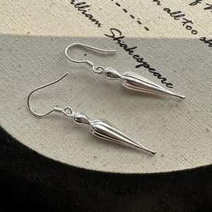 Elegant S925 sterling silver water drop earrings with polished finish and fish hook style